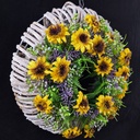 Türkranz aus Rattan mit Kunst-Sonnenblumen2