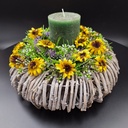 Tischkranz aus Rattan mit Kunst-Sonnenblumen