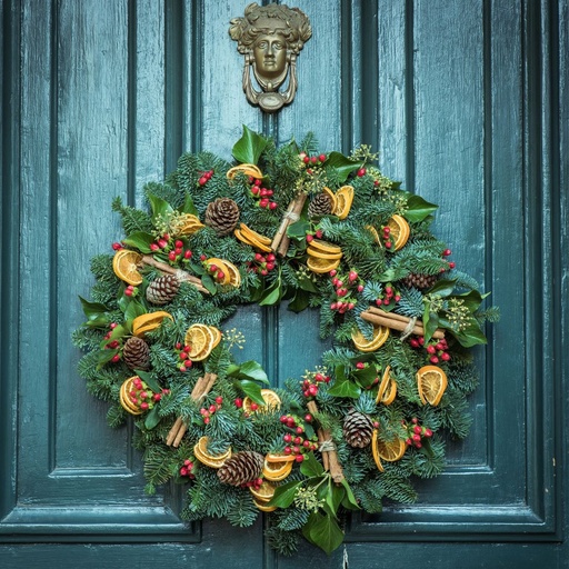 Wreath of artificial flowers